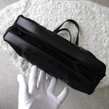 プラダ ポコノ テスート ナイロン サフィアーノレザー 三角プレート トートバッグ ブラック - NEWSED