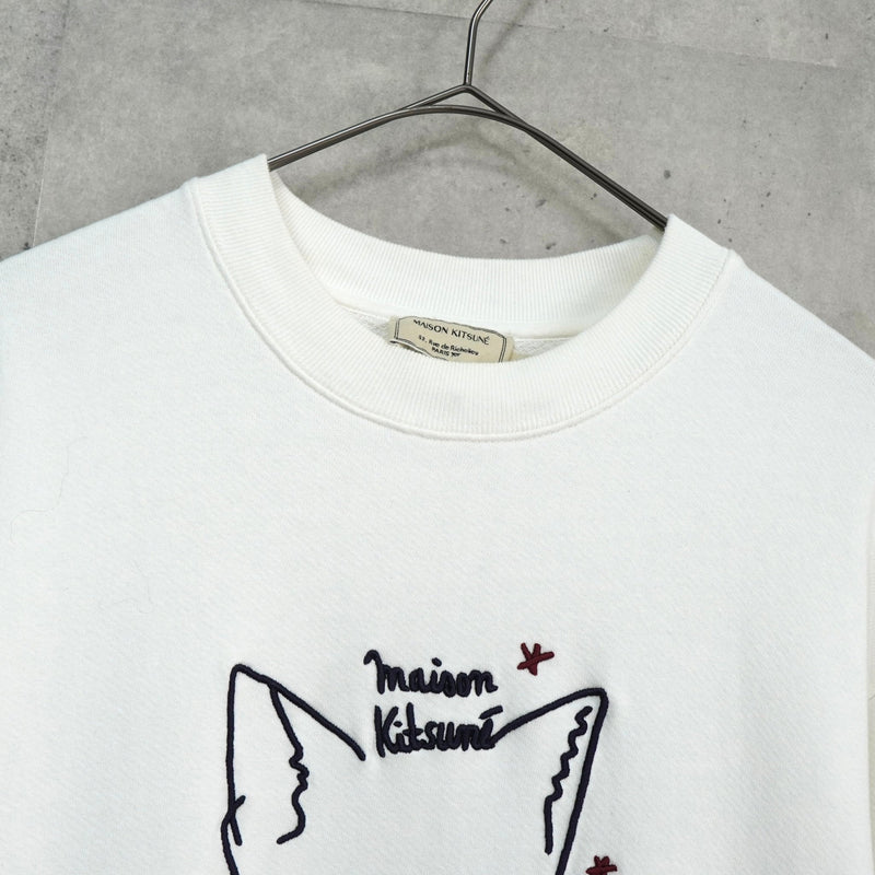 メゾンキツネ フォックスヘッド スウェット ホワイト - NEWSED