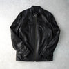 アンドリューマーク ラムレザー シングル ライダースジャケット レザージャケット ブラック メンズ