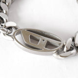 ディーゼル ロゴ スチール 喜平 チェーンブレスレット シルバー メンズ - NEWSED