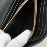 ボッテガ ヴェネタ イントレチャート カセット レザー ロングウォレット 二つ折り財布 ブラック - NEWSED