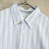 プレイ コムデギャルソン ハートロゴ ストライプ柄 長袖シャツ ブルー - NEWSED