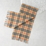 バーバリー ヴィンテージ 英国製 ノバチェック カシミヤ ウール マフラー ベージュ - NEWSED