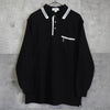 Yves Saint Laurent 复古徽标黑色长袖 Polo 衫