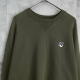 メゾン キツネ フォックスヘッド スウェット カーキ - NEWSED