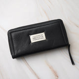 メゾン マルジェラ カレンダータグ 四つタグ レザー ラウンドジップ ロングウォレット 長財布 ブラック - NEWSED