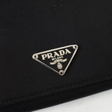 プラダ ポコノ テスート ナイロン サフィアーノレザー 三つ折り財布 トライアングルロゴ ブラック - NEWSED