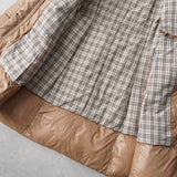 バーバリー ダウンコート ダウンジャケット ホースロゴ 刺繍 ノバチェック裏地 ベージュ レディース - NEWSED