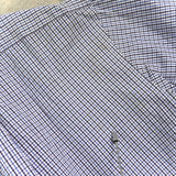 ラルフローレン ロゴ刺繍 チェック柄 半袖シャツ ブルー × ホワイト - NEWSED