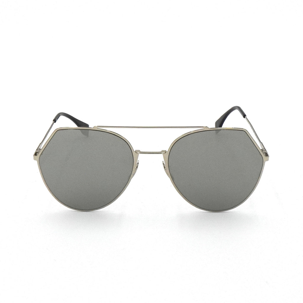 フェンディ ダブルブリッジ メタル サングラス シルバー / ブラック