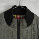 フレッドペリー リバーシブル ロゴ 刺繍 チェック柄 キルティングジャケット ブルゾン カーキ / グレー - NEWSED