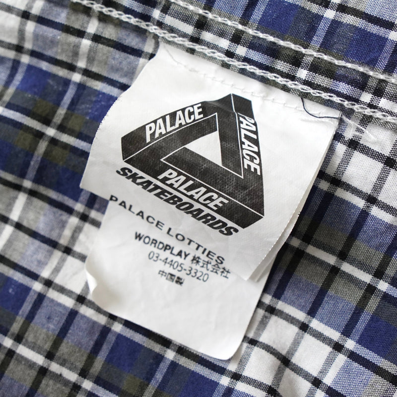 パレス ペイント チェック柄 半袖シャツ ブルー - NEWSED