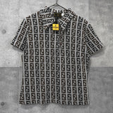 フェンディ ズッカ 総柄 パイル地 半袖ポロシャツ グレー タグ付き未使用品 - NEWSED