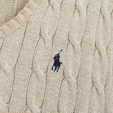 ポロ ラルフローレン ロゴ 刺繍 ニットベスト ベージュ - NEWSED