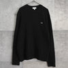ラコステ ロゴパッチ ケーブル編み ニット ブラック