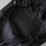 プラダ ポコノ テスート ナイロン サフィアーノレザー ボストンバッグ トライアングルロゴ ブラック - NEWSED