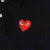 プレイ コムデギャルソン ハートロゴ 半袖ポロシャツ ブラック