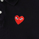 プレイ コムデギャルソン ハートロゴ 半袖ポロシャツ ブラック - NEWSED