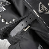 プラダ ポコノ テスート ナイロン サフィアーノレザー ロボット バックパック リュックサック ブラック ギャランティーカード付き - NEWSED