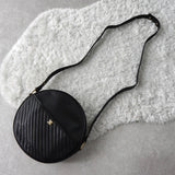 セリーヌ ヴィンテージ トリオンフ ラウンド レザー ショルダーバッグ ブラック - NEWSED