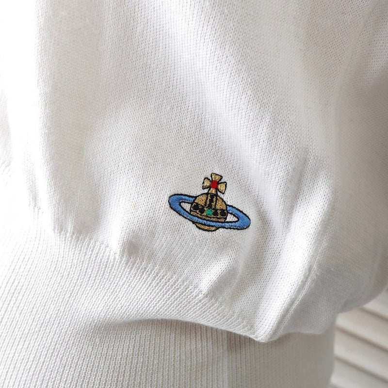 ヴィヴィアン ウエストウッド オーブ 刺繍 半袖ニット 半袖トップス ホワイト レディース - NEWSED