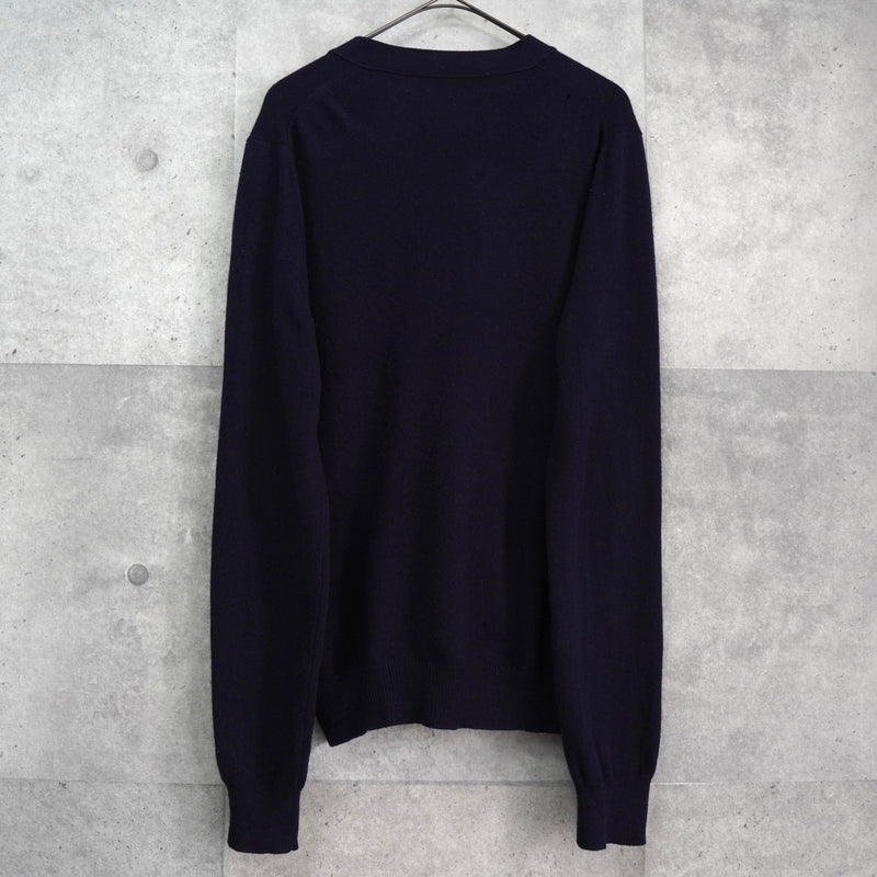 プレイ コム デ ギャルソン ハートロゴ カーディガン ネイビー - NEWSED