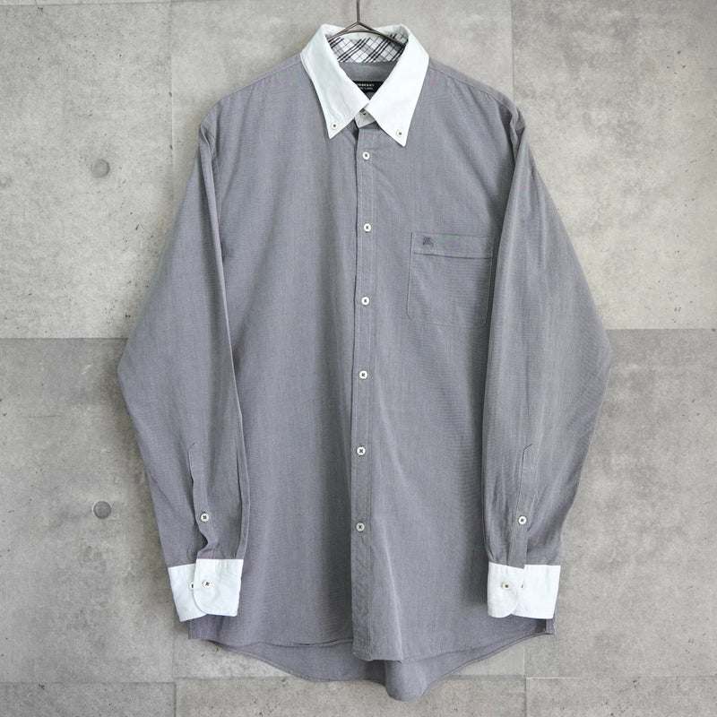 バーバリー ブラックレーベル ホースロゴ クレリックシャツ 長袖シャツ グレー - NEWSED