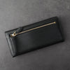 Prada Saffiano Leather Bi-fold Long Wallet Gold Black Guarantee Card Box Included
