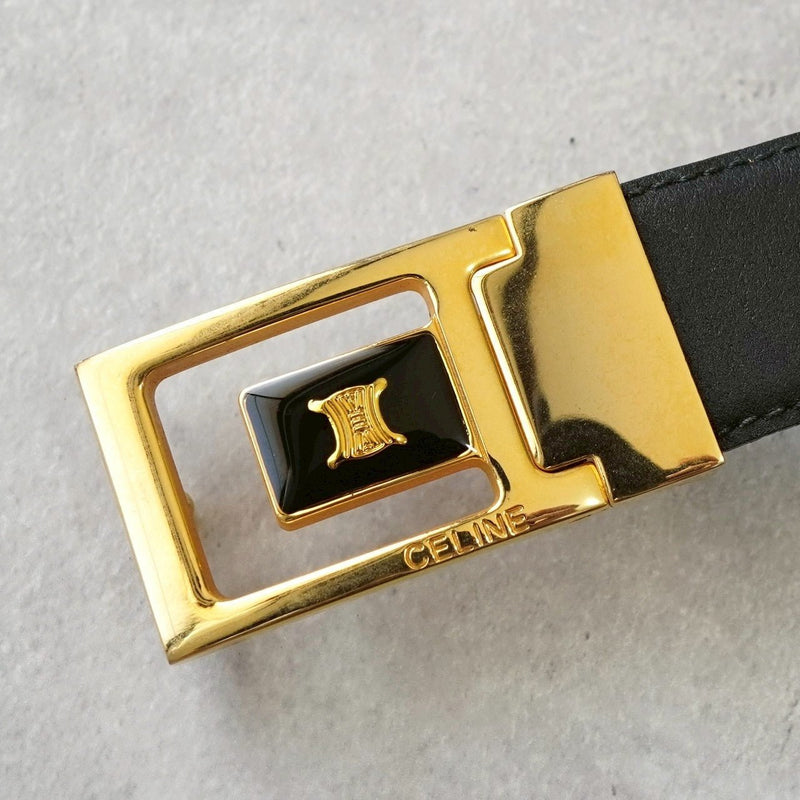 セリーヌ ヴィンテージ トリオンフ レザー ベルト ブラック - NEWSED