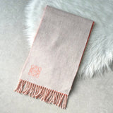 ロエベ アナグラム ダブルフェイス リバーシブル ウール アンゴラ マフラー ピンク / グレー - NEWSED