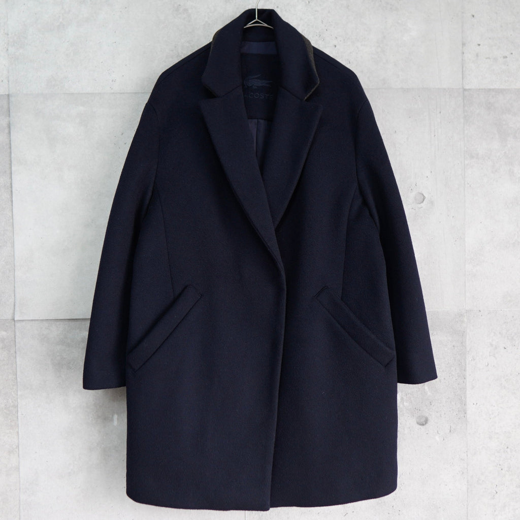 ラコステ ウールコート チェスターコート オーバーコート ネイビー
