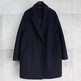 ラコステ ウールコート チェスターコート オーバーコート ネイビー - NEWSED