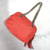 グッチ ソーホー レザー フリンジ チェーンショルダーバッグ ピンク - NEWSED