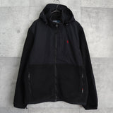 ポロ ラルフローレン ナイロン切り替え フリースジャケット ブラック - NEWSED