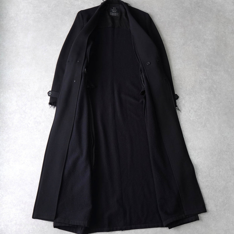 ワイズ ヨウジヤマモト ダメージ加工 スーパーロングコート ブラック - NEWSED