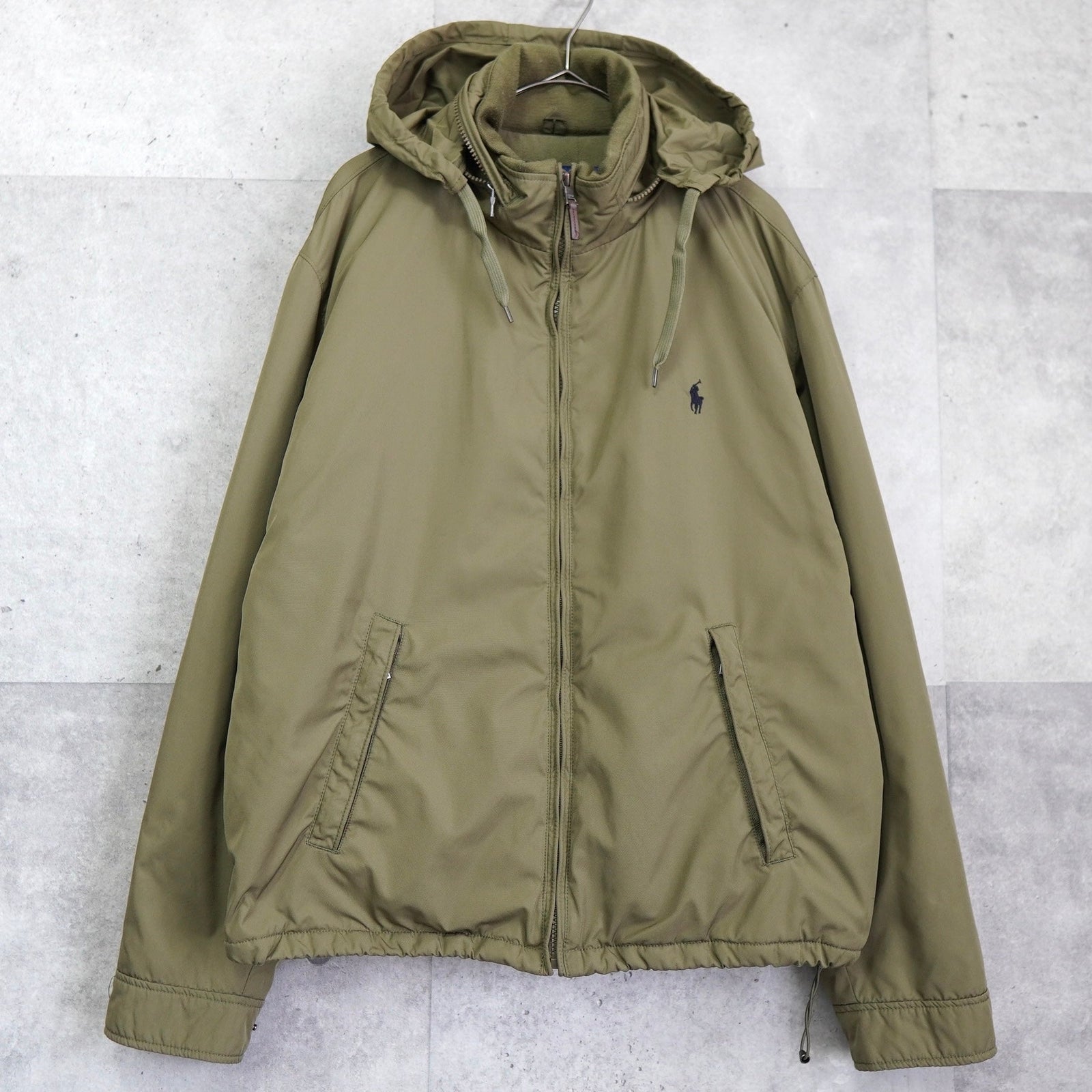 ポロ ラルフローレン ロゴ 裏地フリース 収納フード ナイロン