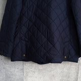 ポロ ラルフローレン スエード切り替え コーデュロイ襟 キルティングジャケット ネイビー - NEWSED