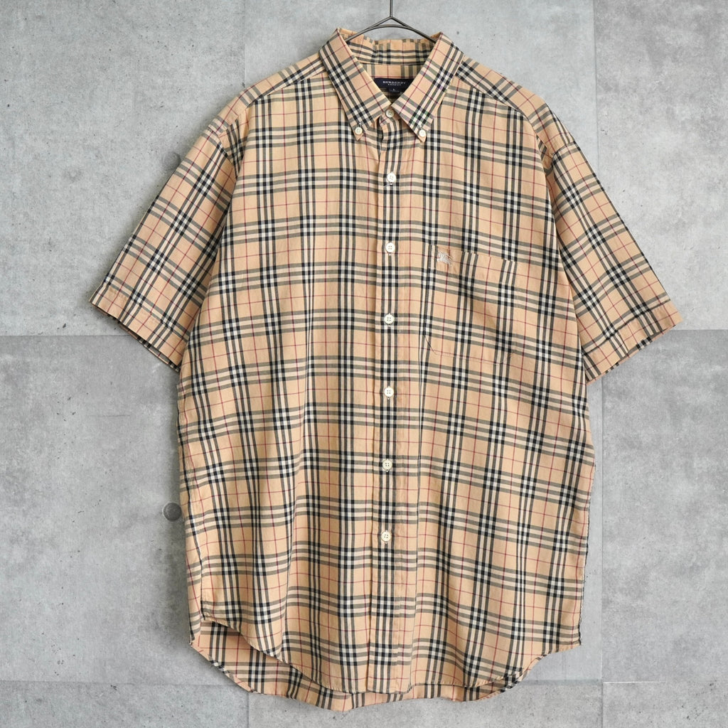 Burberry London Nova 米色格纹短袖衬衫