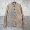 バーバリーズ ブルーレーベル ホースロゴ 刺繍 ノバチェック 長袖シャツ ベージュ レディース