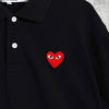 プレイ コムデギャルソン ハート ロゴ 半袖ポロシャツ ブラック