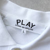 Play Comme des Garçons 白色心形徽标短袖 Polo 衫
