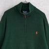 ポロ バイ ラルフローレン ハーフジップ スウェット ロゴ刺繍 ダークグリーン