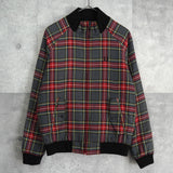 フレッドペリー リバーシブル ロゴ 刺繍 チェック柄 キルティングジャケット ブルゾン カーキ / グレー - NEWSED