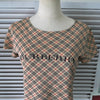 バーバリー ブルーレーベル ノバチェック ロゴ プリント 半袖トップス ベージュ レディース