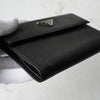 プラダ サフィアーノレザー トライアングルロゴ  三つ折り財布 ブラック