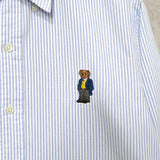 ラルフローレン ポロベア 刺繍 長袖シャツ オックスフォードシャツ サックスブルー - NEWSED