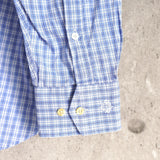 クリスチャン ディオール ヴィンテージ ギンガムチェック 長袖シャツ ロゴ刺繍 ブルー - NEWSED