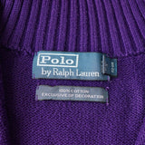 ポロ ラルフローレン ハーフジップ ニット ロゴ刺繍 パープル