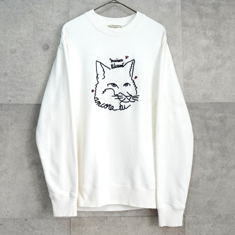 メゾンキツネ フォックスヘッド スウェット ホワイト - NEWSED