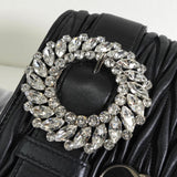 ミュウミュウ マテラッセ ビジュー レザー チェーン ショルダーバッグ ブラック - NEWSED